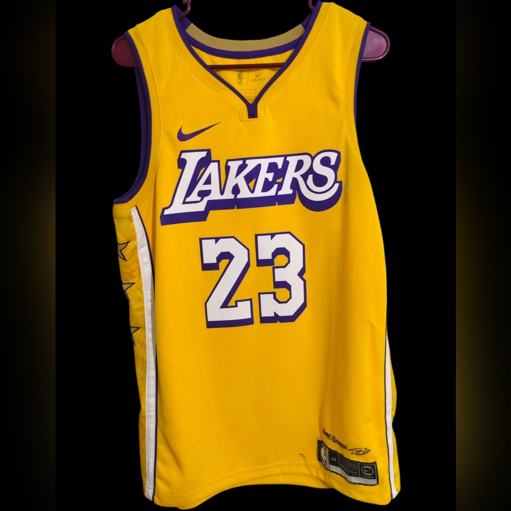 Nike NBA Lebron James #23 Purple&Yellow Los Angeles Lakers Jersey "Lore Series"